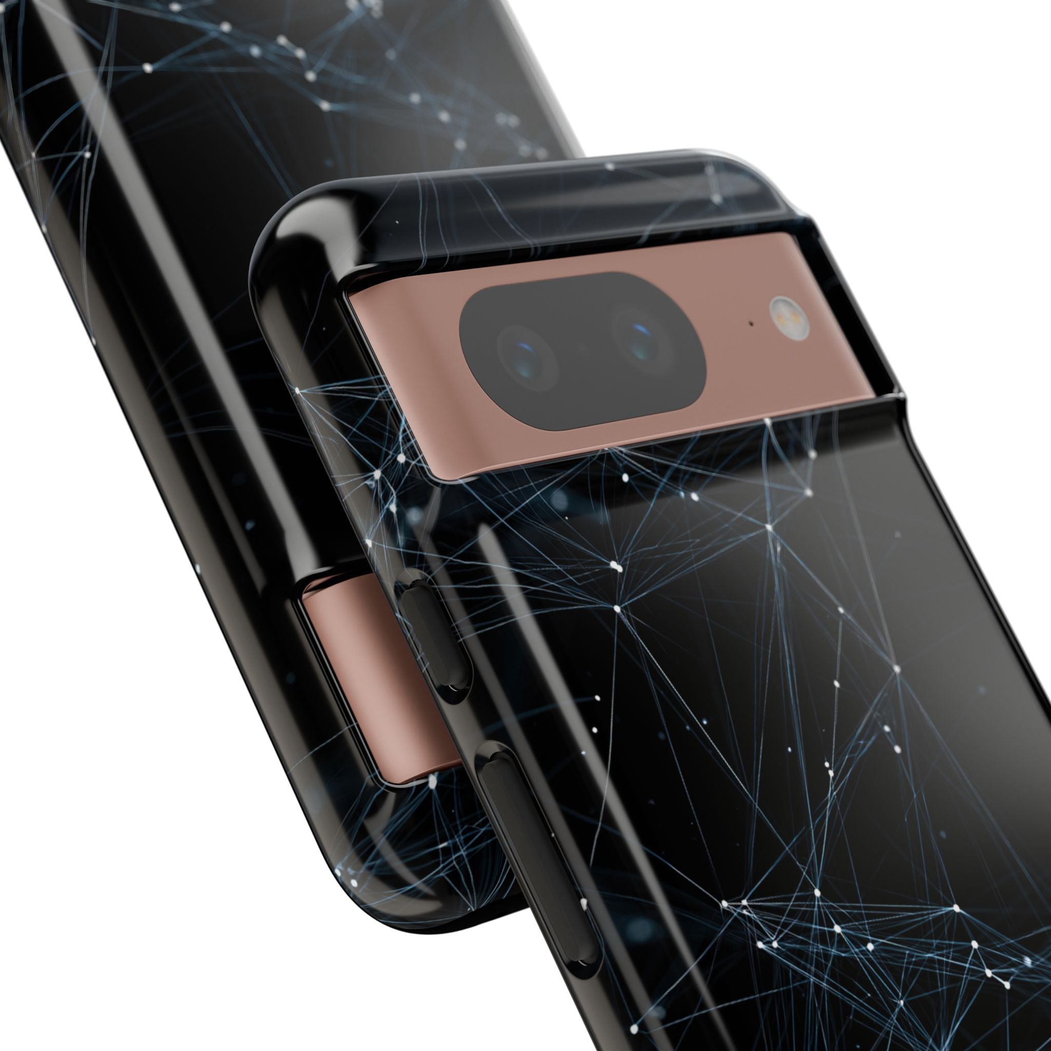 Black Tough Phone Case for Google Pixel - Arctic Neural Mesh