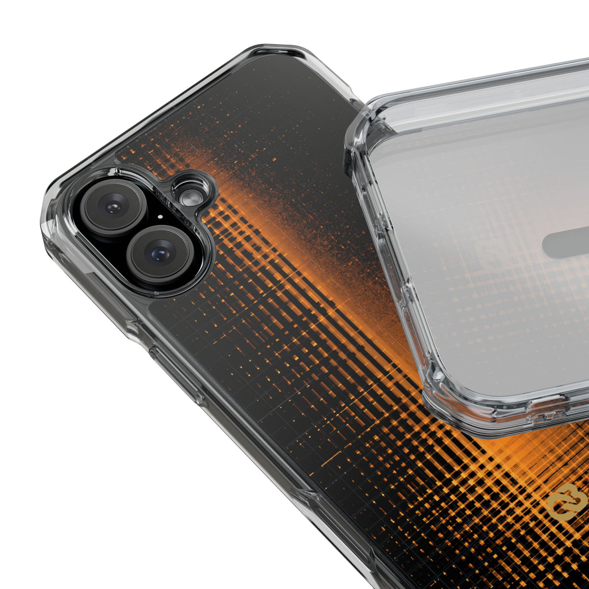Amber Frequency · Clear Impact Magnetic Phone Case for iPhone · Orange