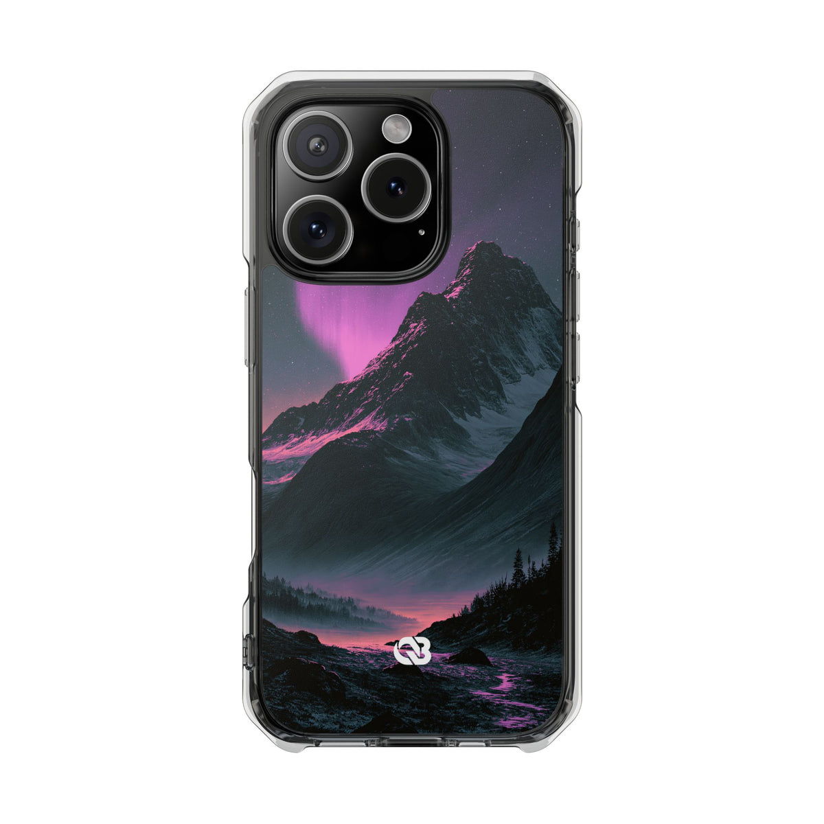 Arctic Aurora Summit · Clear Impact Magnetic Phone Case for iPhone · Black