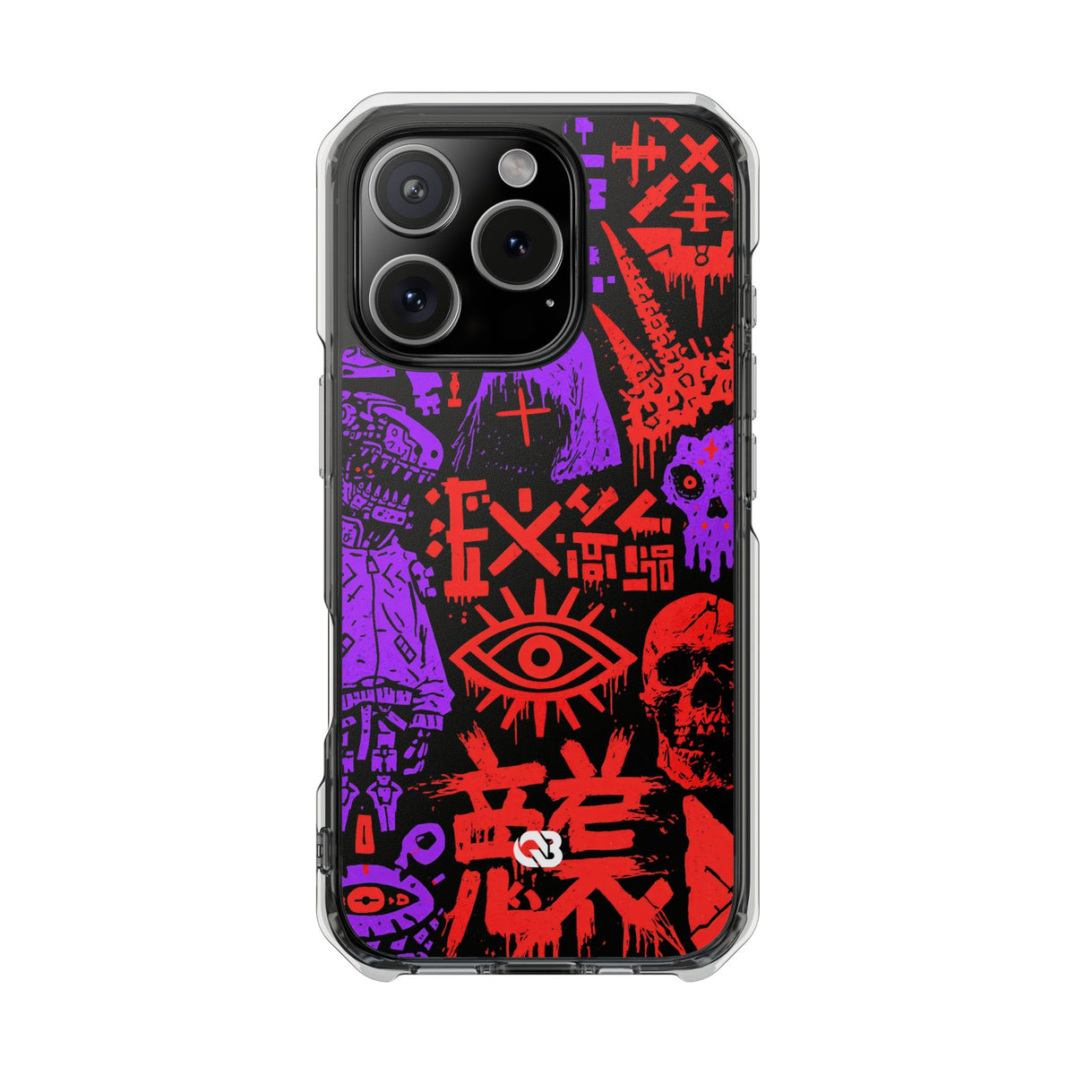 Underground Cyber Glyphs · Clear Impact Magnetic Phone Case for iPhone · Black
