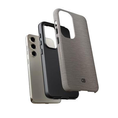Grey Tough Phone Case for Samsung - Brushed Nickel Linen