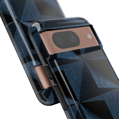 Blue Tough Phone Case for Google Pixel - Indigo Basalt Facets