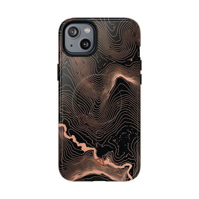 Orange Tough 2.0 Magsafe Phone Case for iPhone - Salmon Ridge Topo