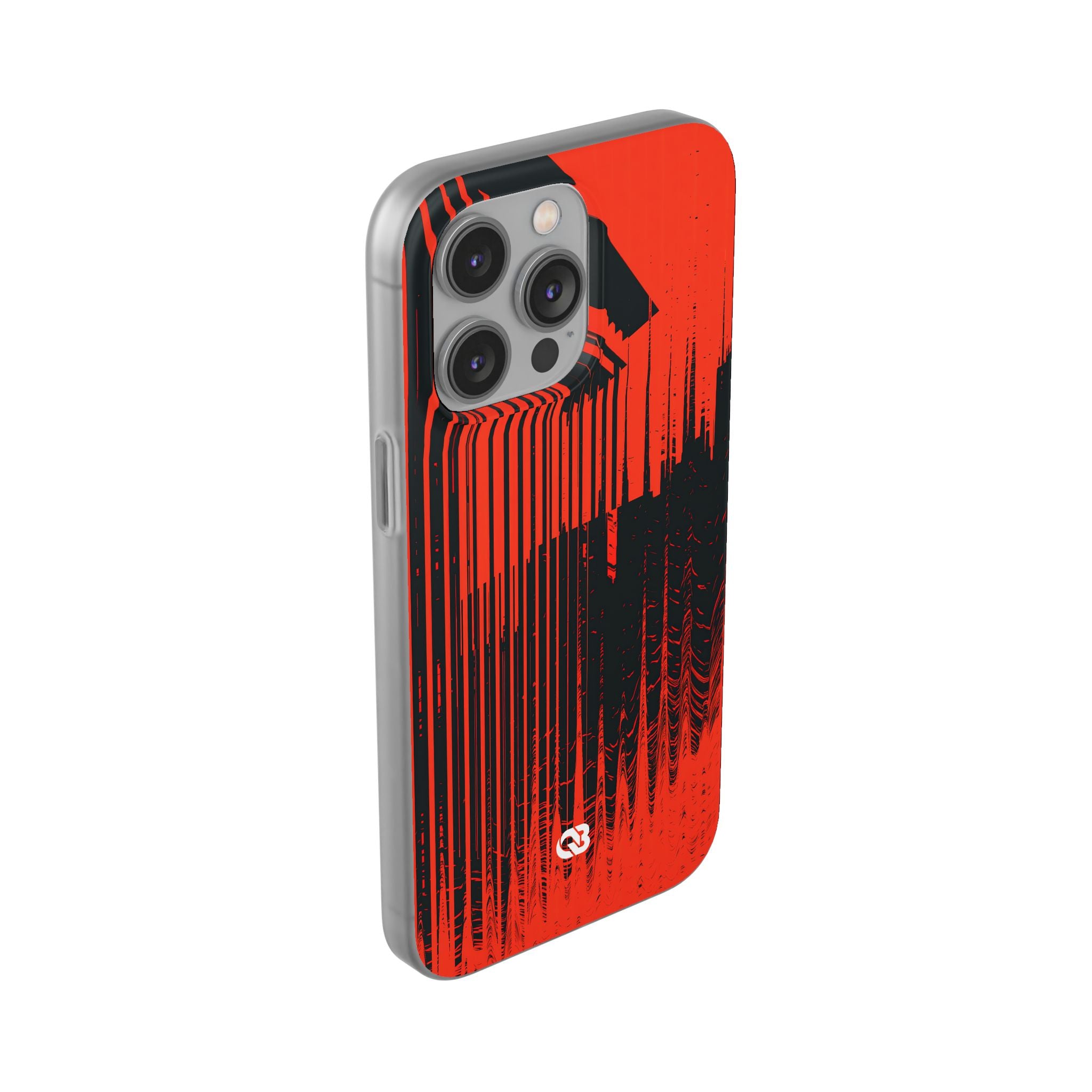 Red Lite Phone Case for iPhone - Crimson Brutalist Distortion