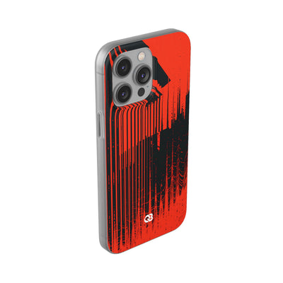Red Lite Phone Case for iPhone - Crimson Brutalist Distortion