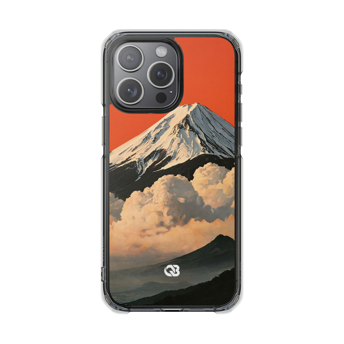 Sacred Peak Fuji · Clear Impact Magnetic Phone Case for iPhone · Orange