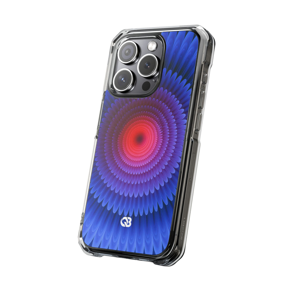 Radial Spectrum Bloom · Clear Impact Magnetic Phone Case for iPhone · Blue