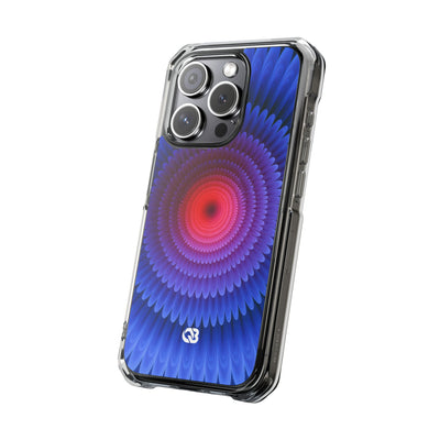 Radial Spectrum Bloom · Clear Impact Magnetic Phone Case for iPhone · Blue