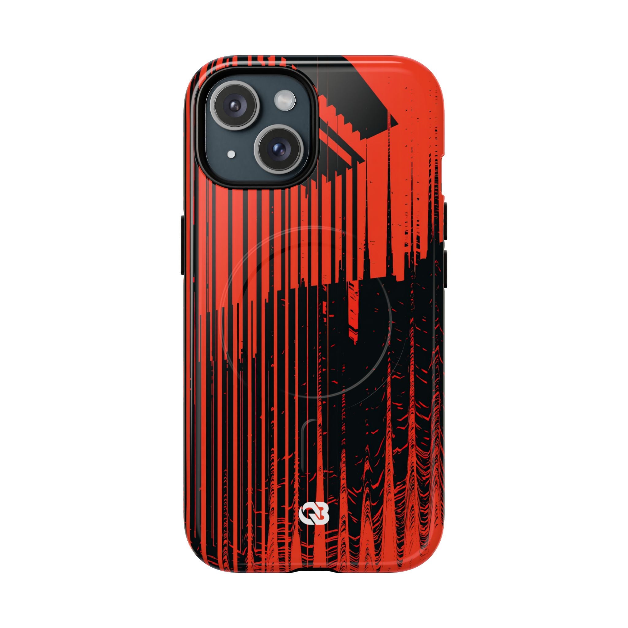 Red Tough 2.0 Magsafe Phone Case for iPhone - Crimson Brutalist Distortion