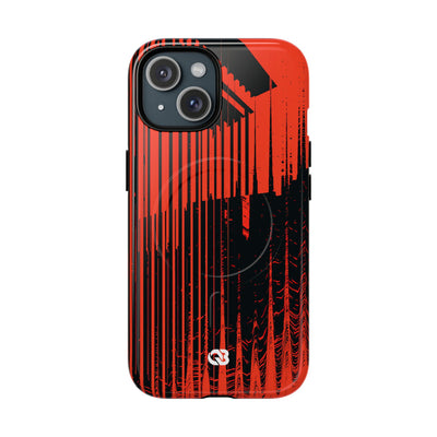 Red Tough 2.0 Magsafe Phone Case for iPhone - Crimson Brutalist Distortion