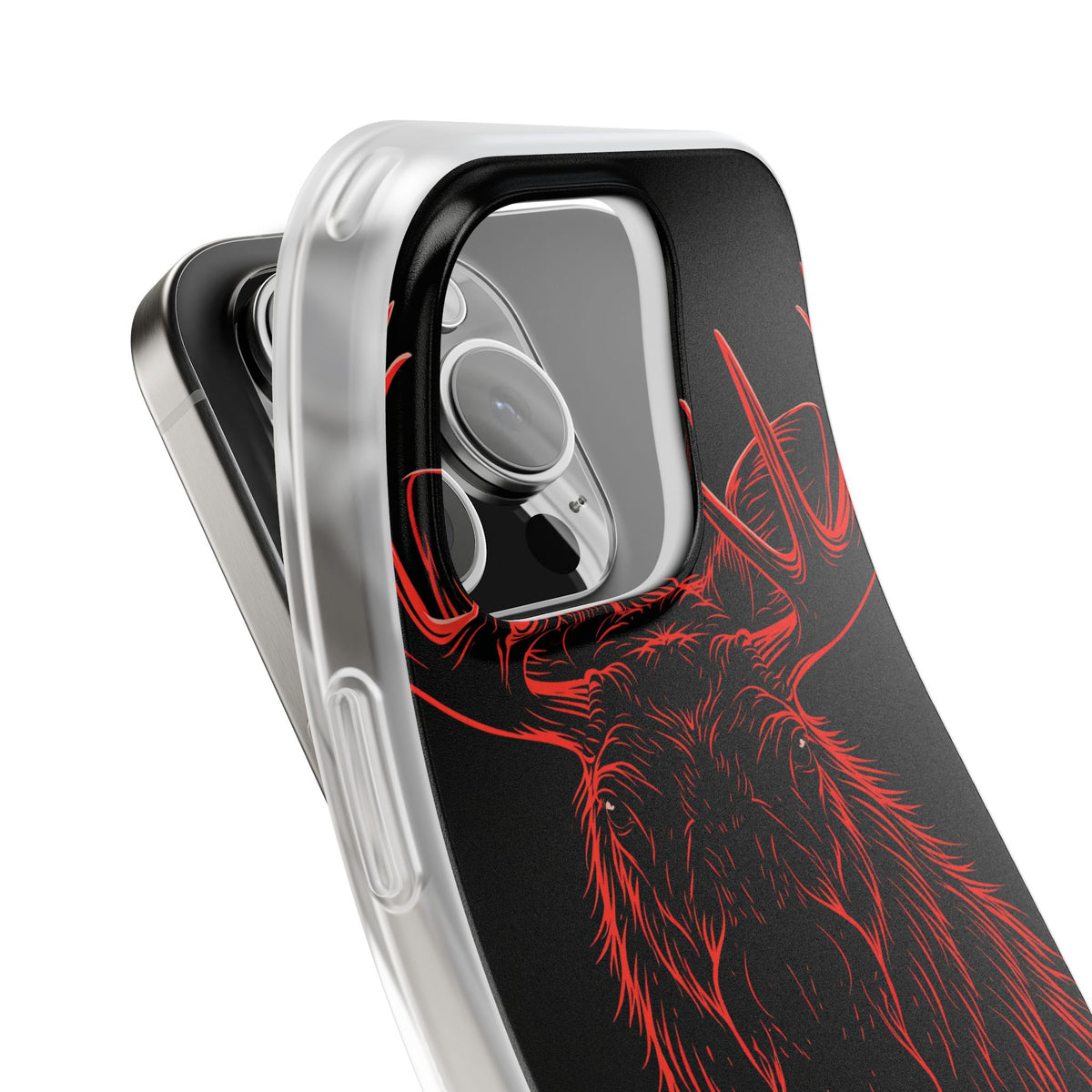 Nordic Moose Contour · Lite Phone Case for iPhone ·  Red