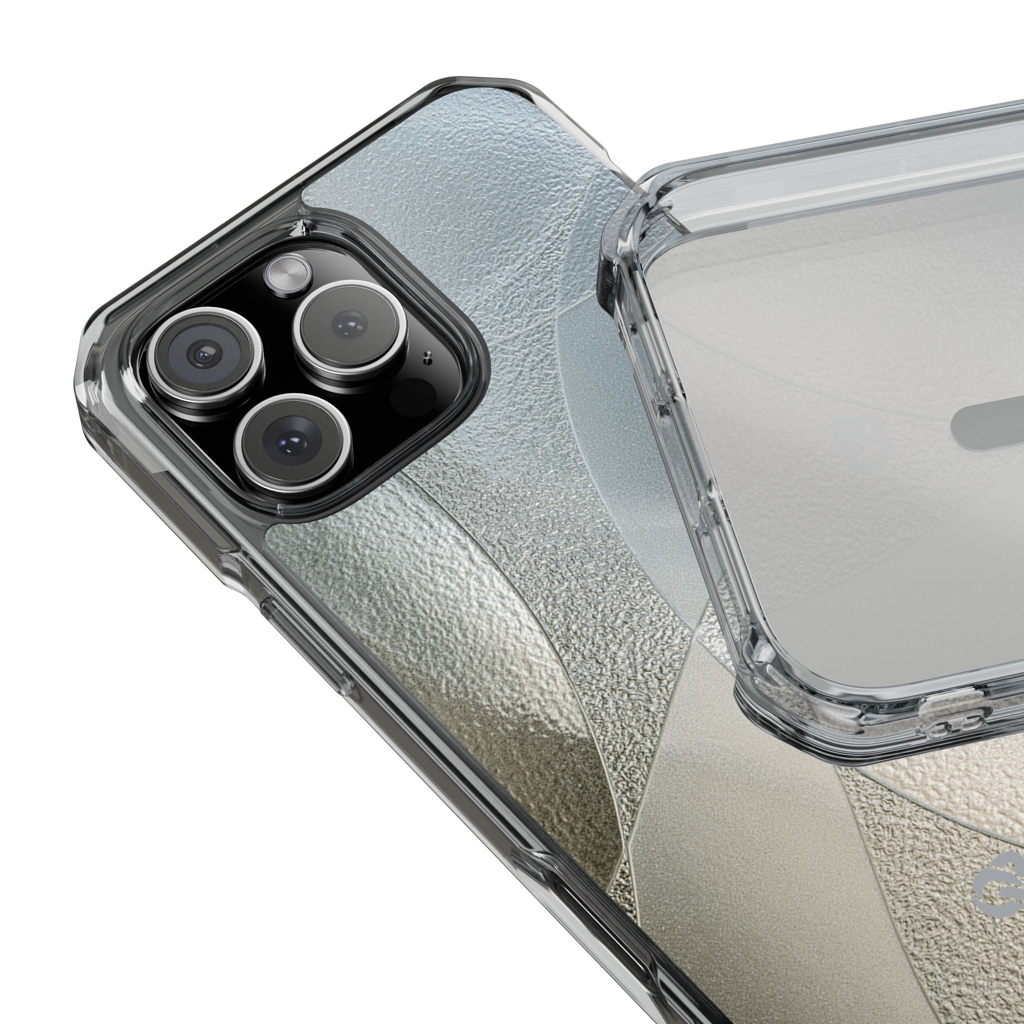 Silver Impact MagSafe Phone Case for iPhone - Frosted Silver Mosaic