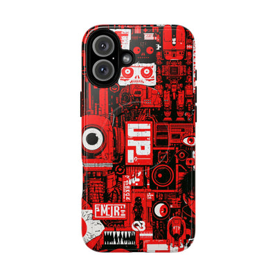 Neo Mecha Collage · Tough 2.0 Magnetic Phone Case for iPhone · Red