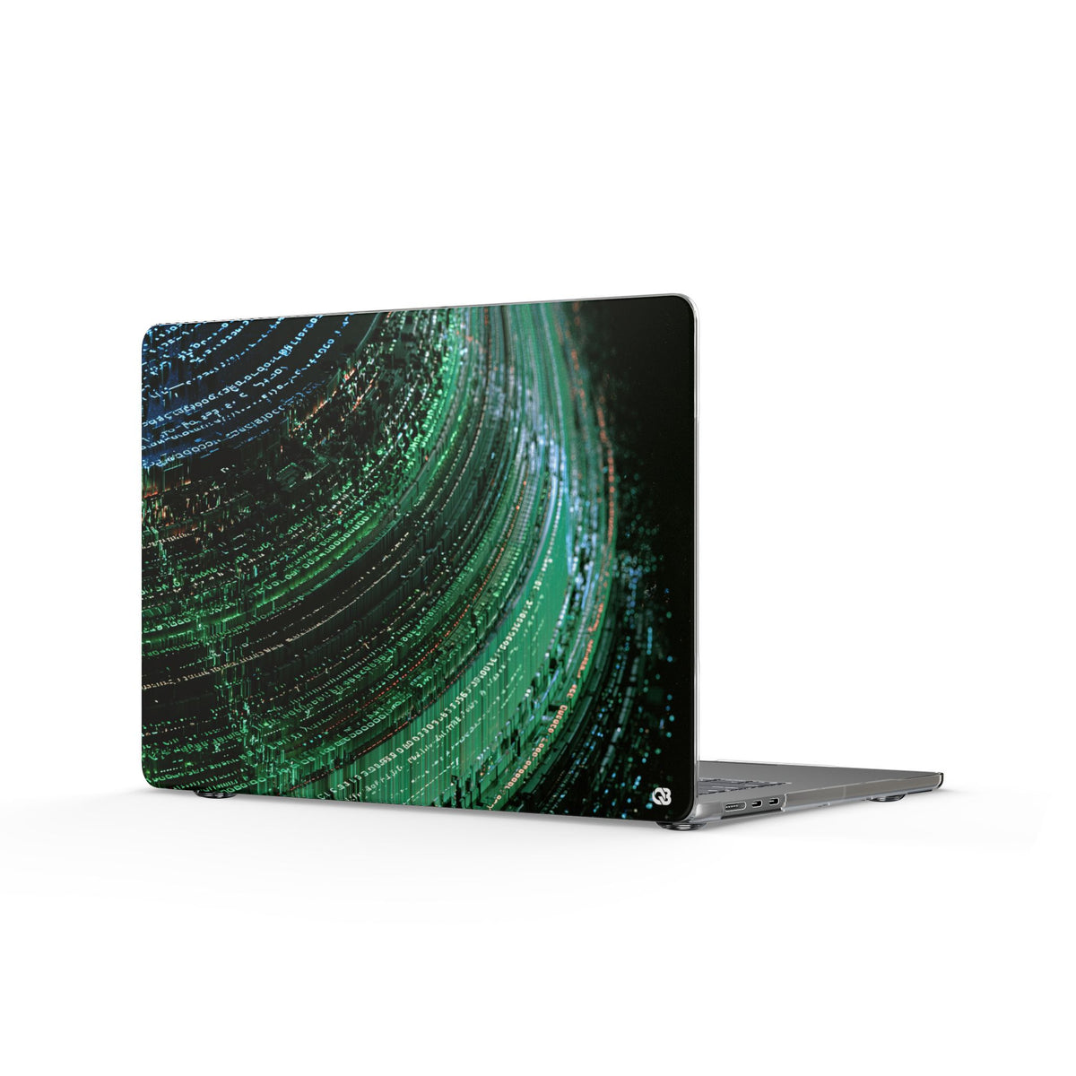 Orbital Data Stream · Clear Hard Case for MacBook · Green