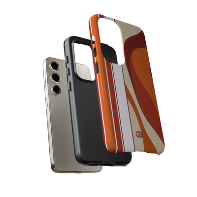 Orange Tough Phone Case for Samsung - Terracotta Metro Line