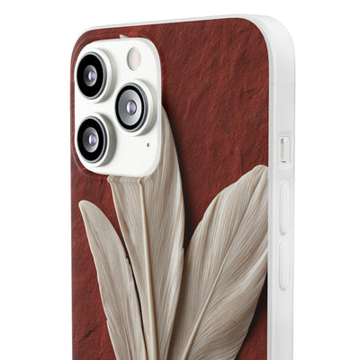 Carved Ivory Plume · Lite Phone Case for iPhone ·  Red