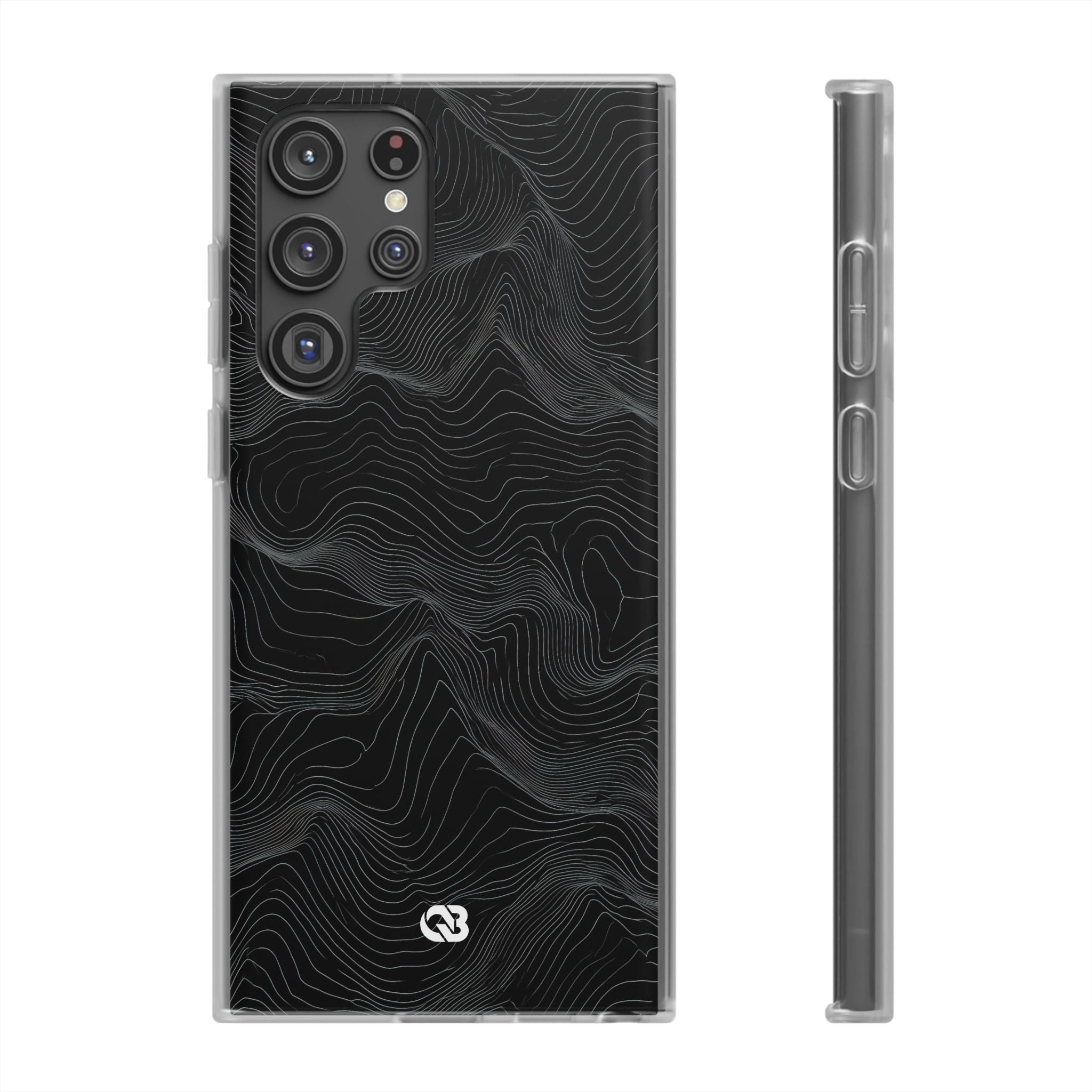 Black Lite Phone Case for Samsung - Obsidian Topo Wireframe