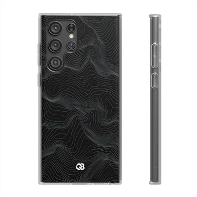 Black Lite Phone Case for Samsung - Obsidian Topo Wireframe