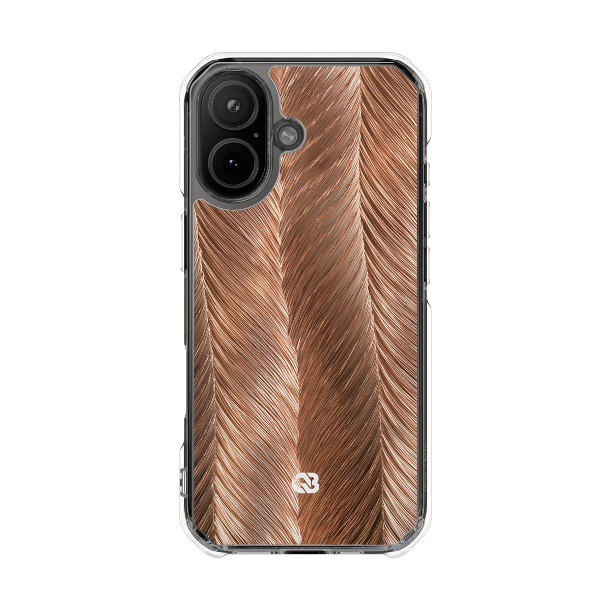 Rose Gold Weave · Clear Impact Magnetic Phone Case for iPhone · Brown