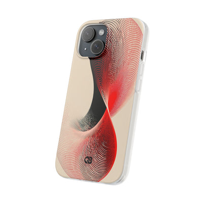 Red Lite Phone Case for iPhone - Crimson Grid Vortex
