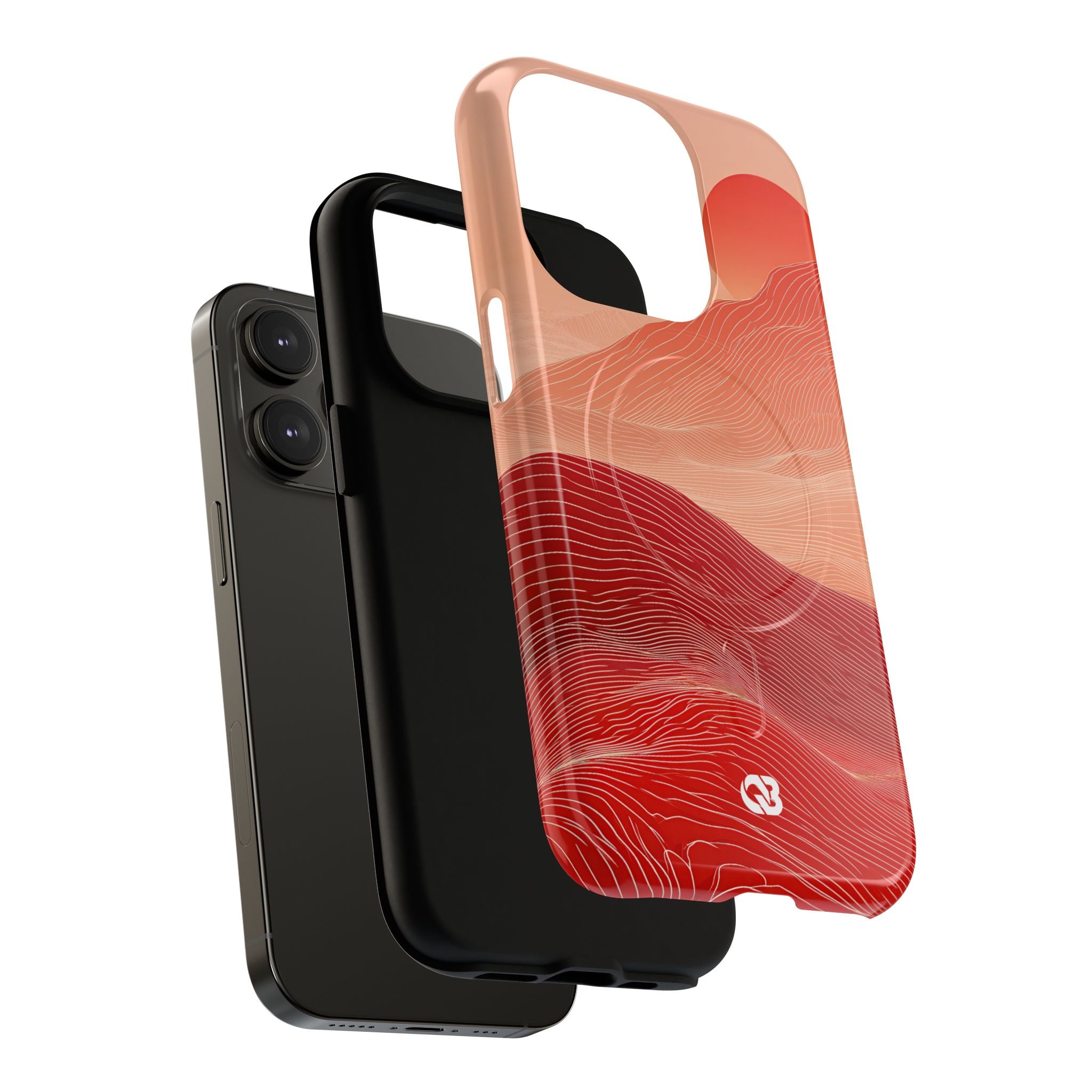 Red Tough 2.0 Magsafe Phone Case for iPhone - Crimson Ridge Lines