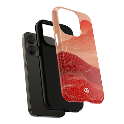 Red Tough 2.0 Magsafe Phone Case for iPhone - Crimson Ridge Lines