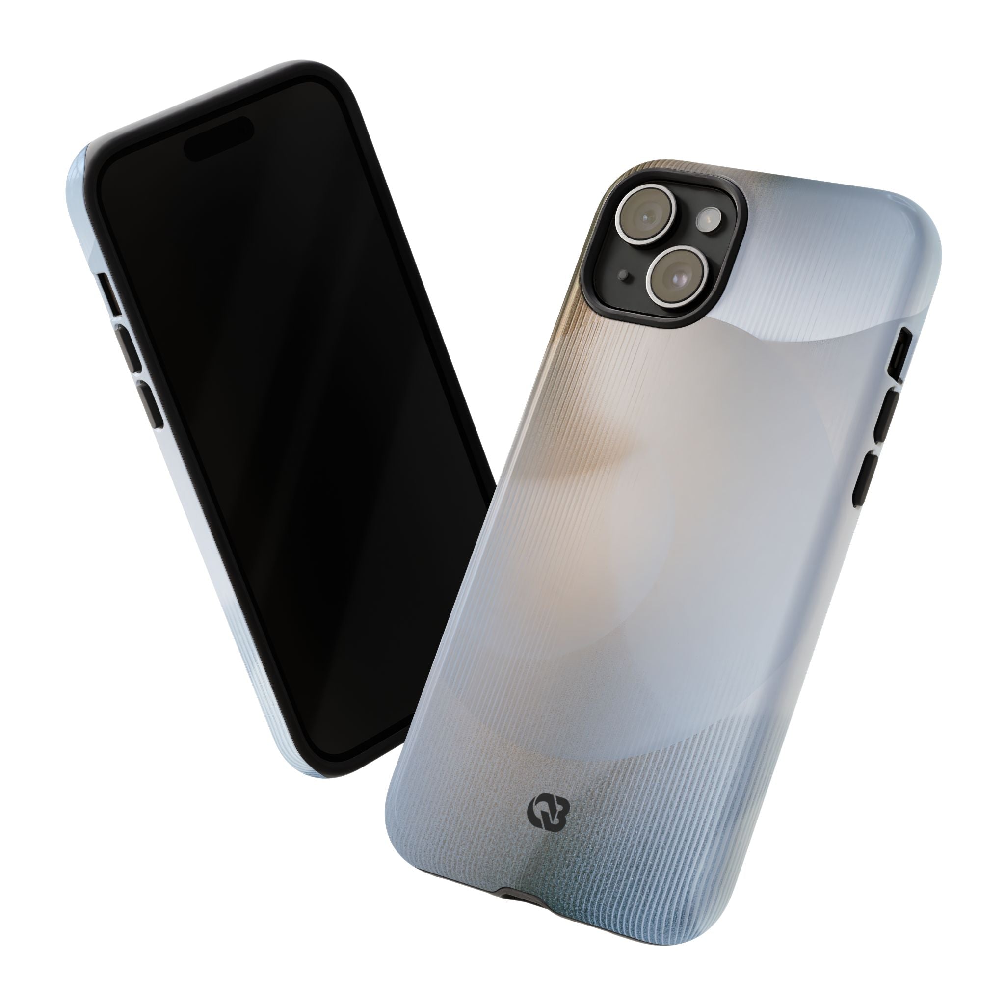 White Tough Phone Case for iPhone - Frosted Ribbed Sphere