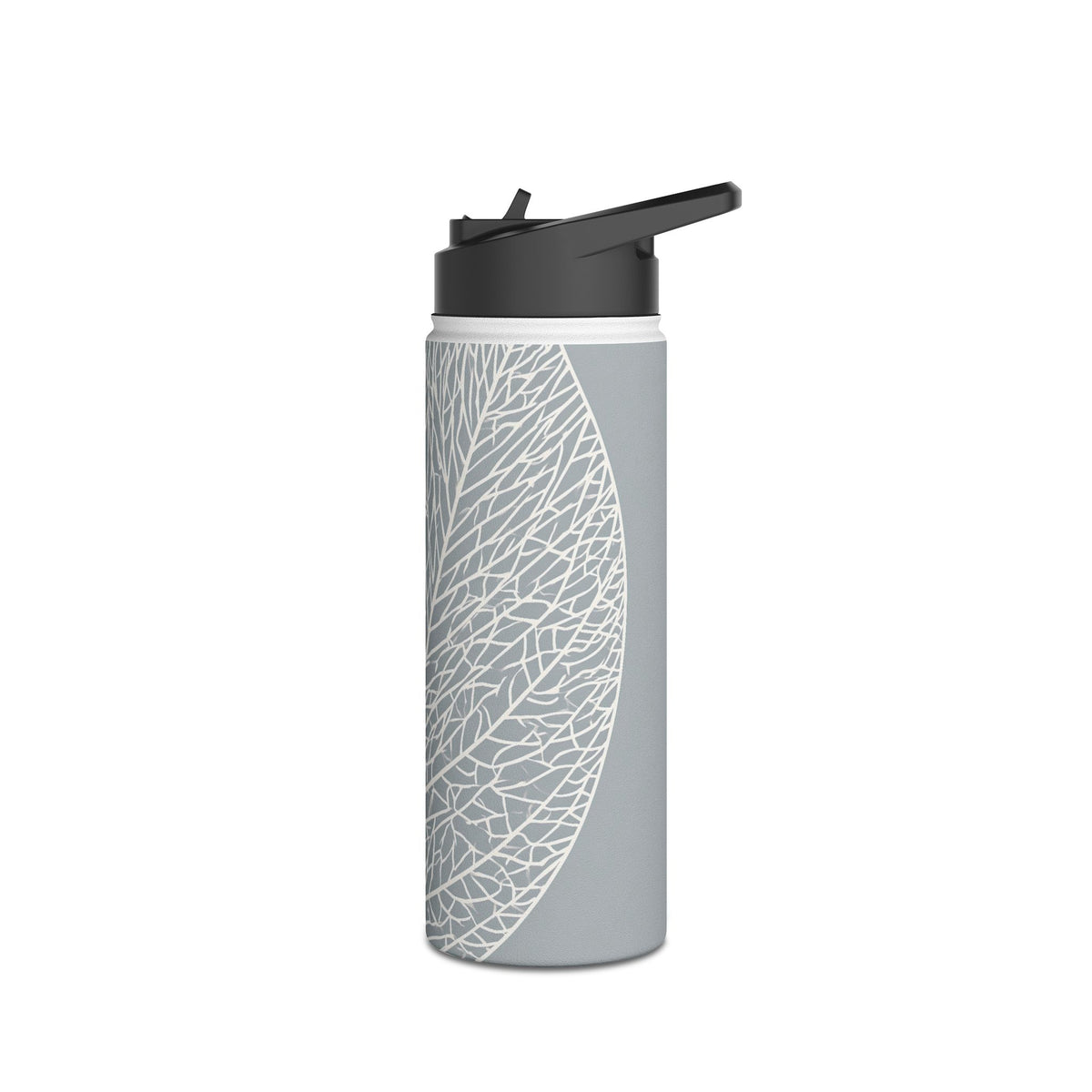 Minimal Leaf Skeleton · Insulated Water Bottle · Grey