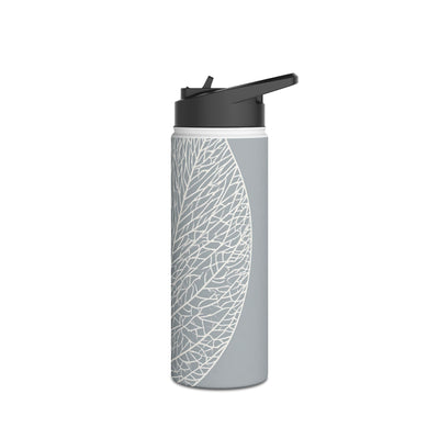 Minimal Leaf Skeleton · Insulated Water Bottle · Grey
