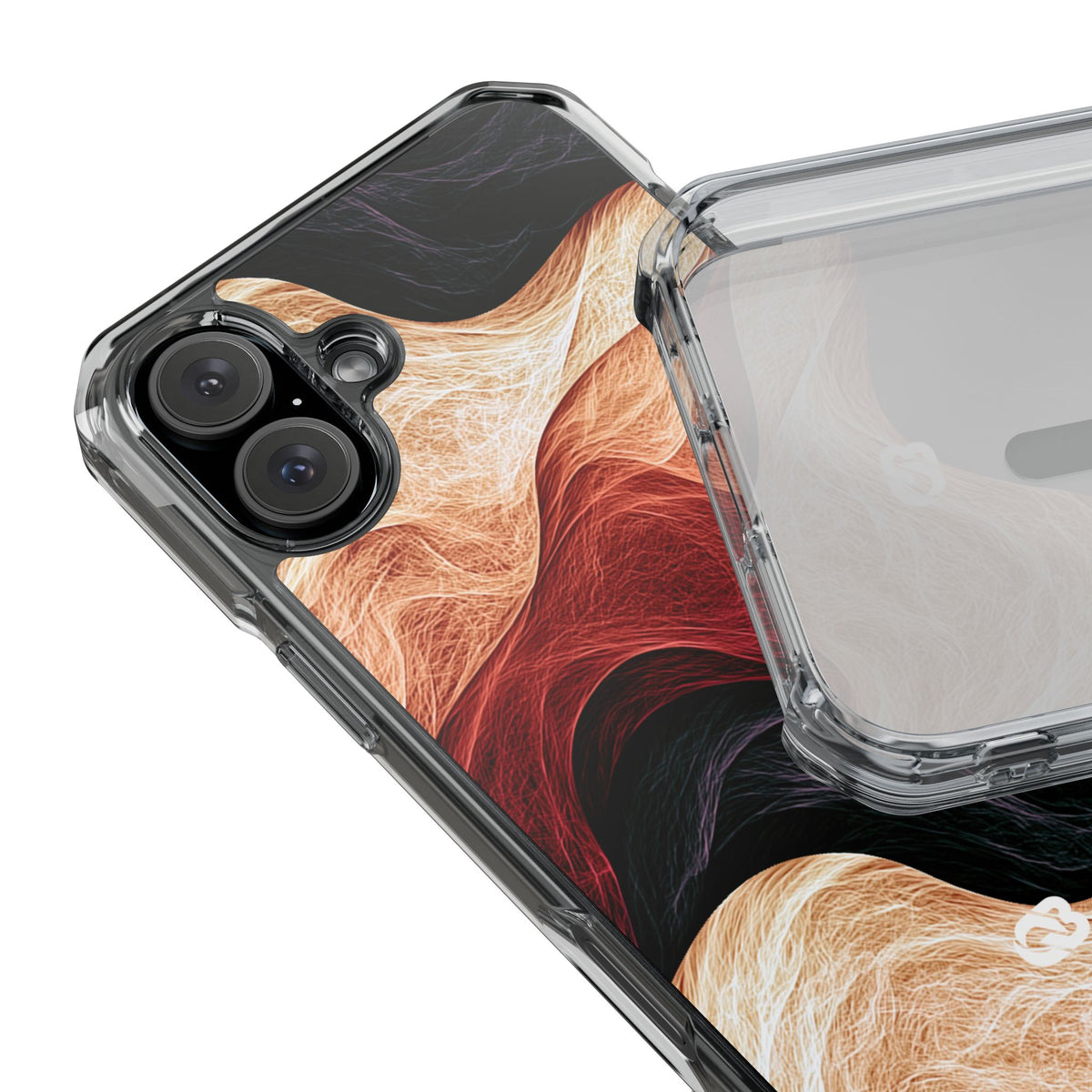 Ember Wave Dispersion · Clear Impact Magnetic Phone Case for iPhone · Red