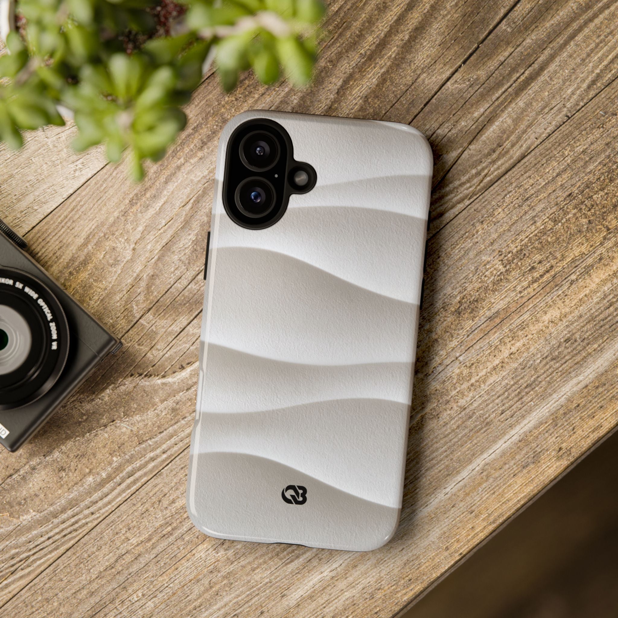 White Tough Phone Case for iPhone - Arctic Flow Ridges