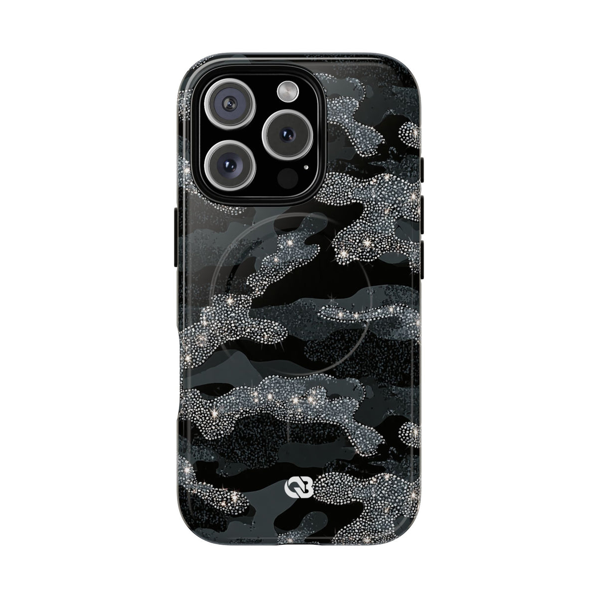 Glitter Shadow Camo · Tough 2.0 Magnetic Phone Case for iPhone · Black