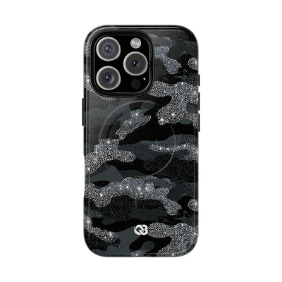 Glitter Shadow Camo · Tough 2.0 Magnetic Phone Case for iPhone · Black