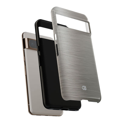 Grey Tough Phone Case for Google Pixel - Brushed Industrial Steel