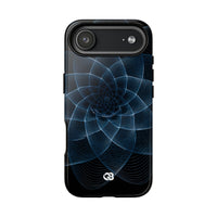 Blue Tough Phone Case for iPhone - Cobalt Geometric Bloom