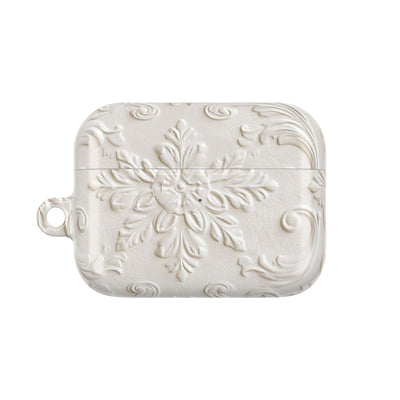 Ivory Baroque Relief · Hard Case for AirPods & AirPods Pro · White
