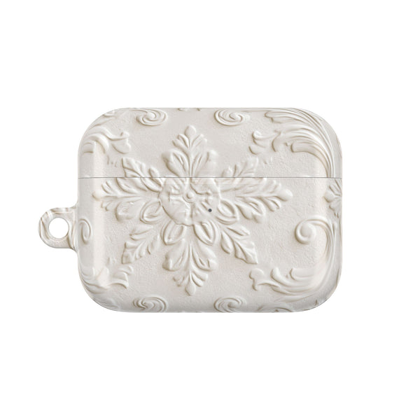 Ivory Baroque Relief · Hard Case for AirPods & AirPods Pro · White