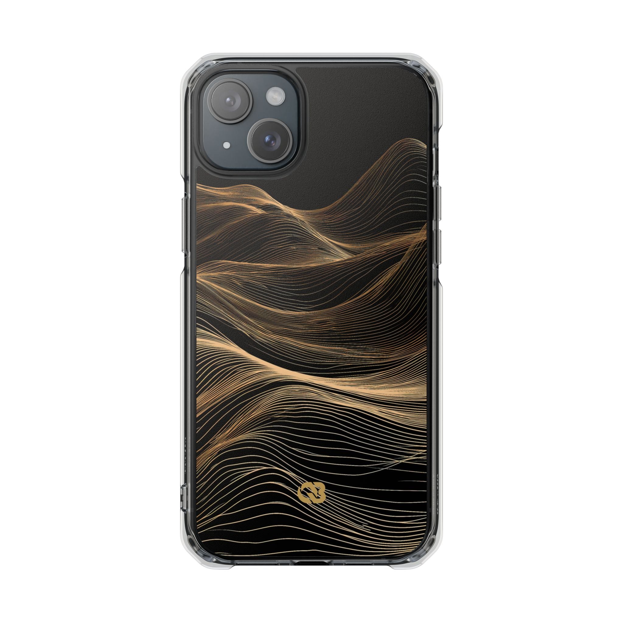 Black Impact MagSafe Phone Case for iPhone - Copper Topo Ridge