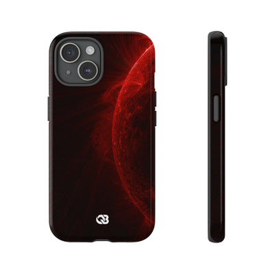 Red Tough Phone Case for iPhone - Solar Crimson Flare