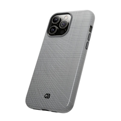 Grey Tough Phone Case for iPhone - Chrome Mesh Warp