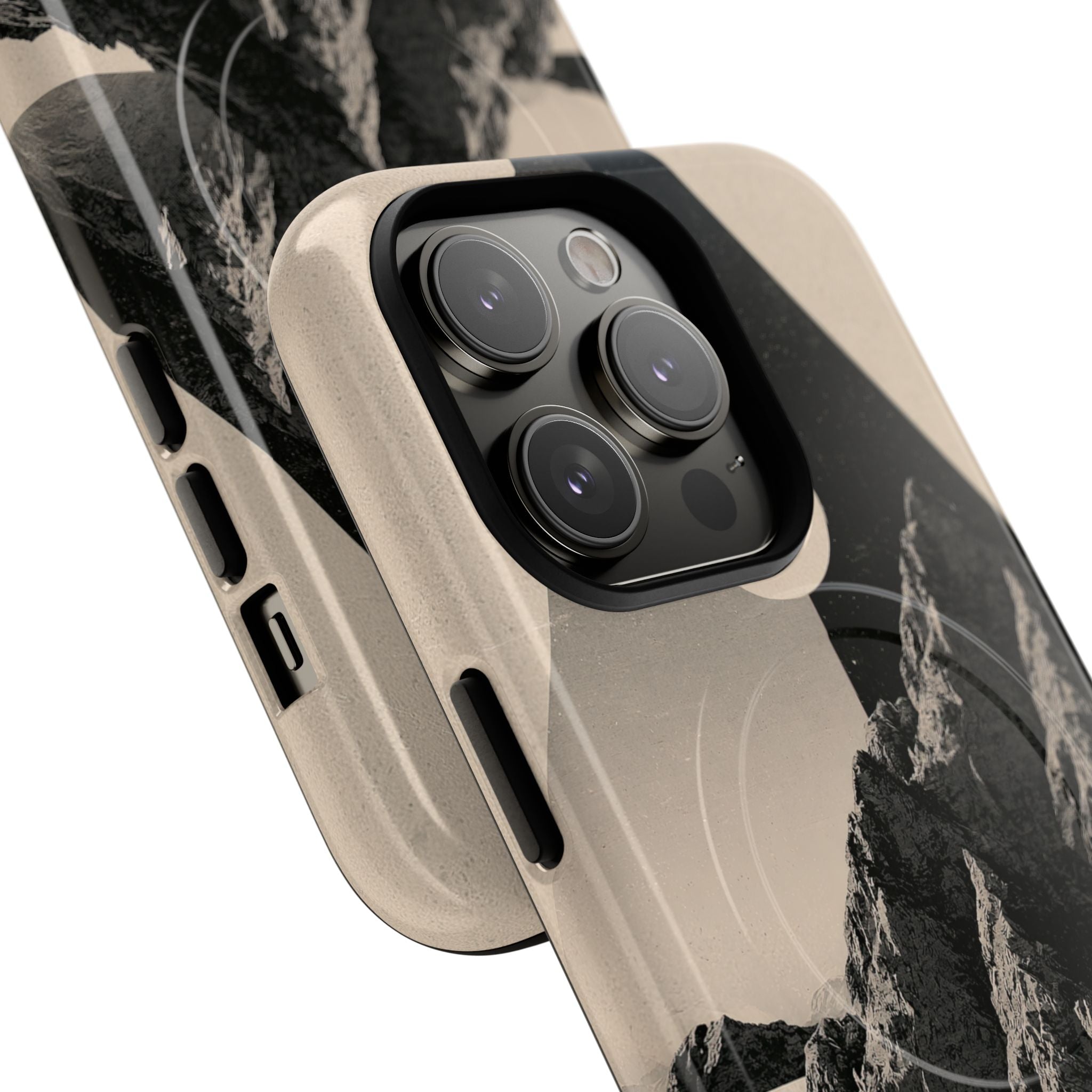 Beige Tough 2.0 Magsafe Phone Case for iPhone - Obsidian Summit Parchment