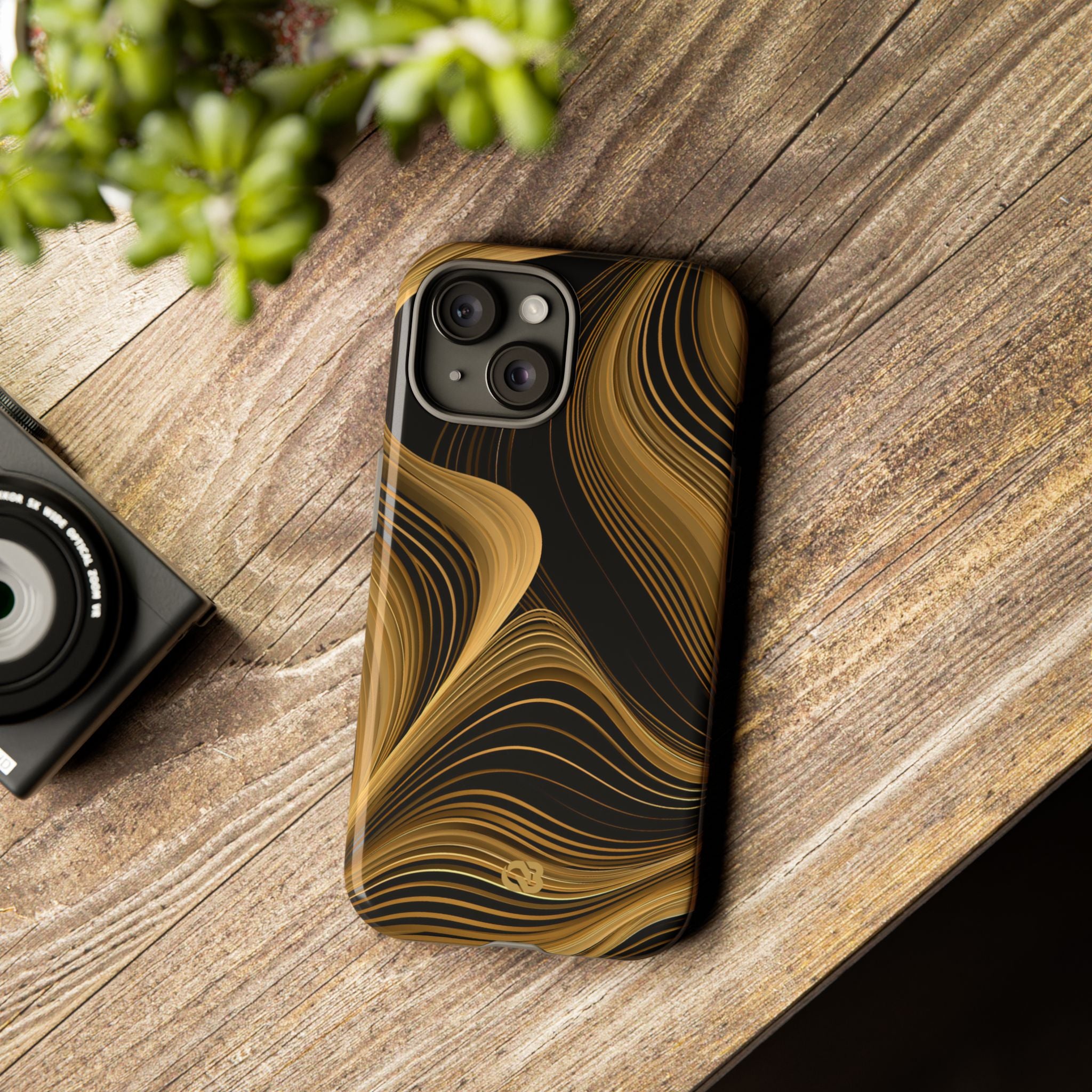 Gold Tough Phone Case for iPhone - Molten Copper Strands