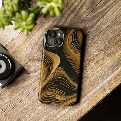 Gold Tough Phone Case for iPhone - Molten Copper Strands