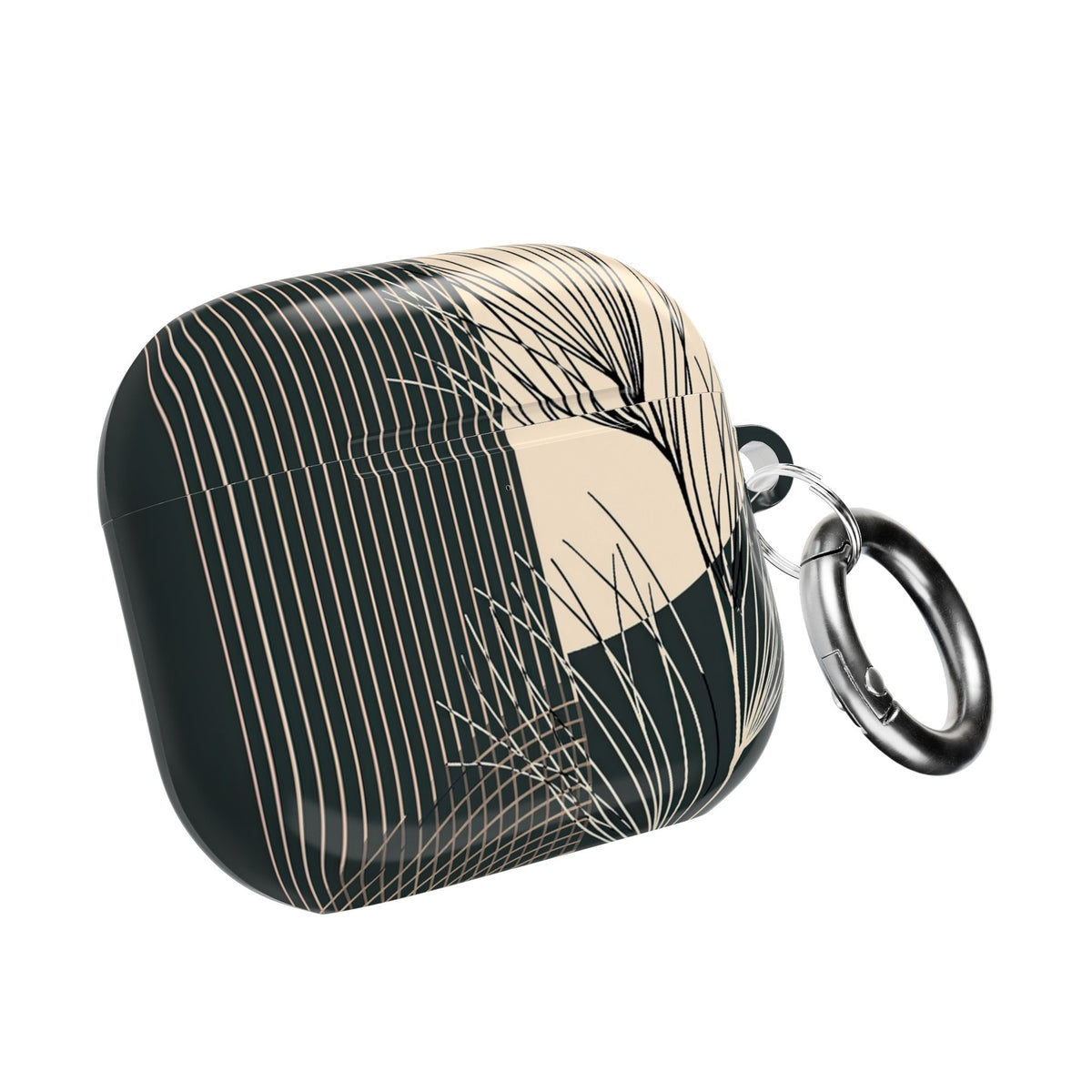 Botanical Crescent Linework · Hard Case for AirPods & AirPods Pro · Green