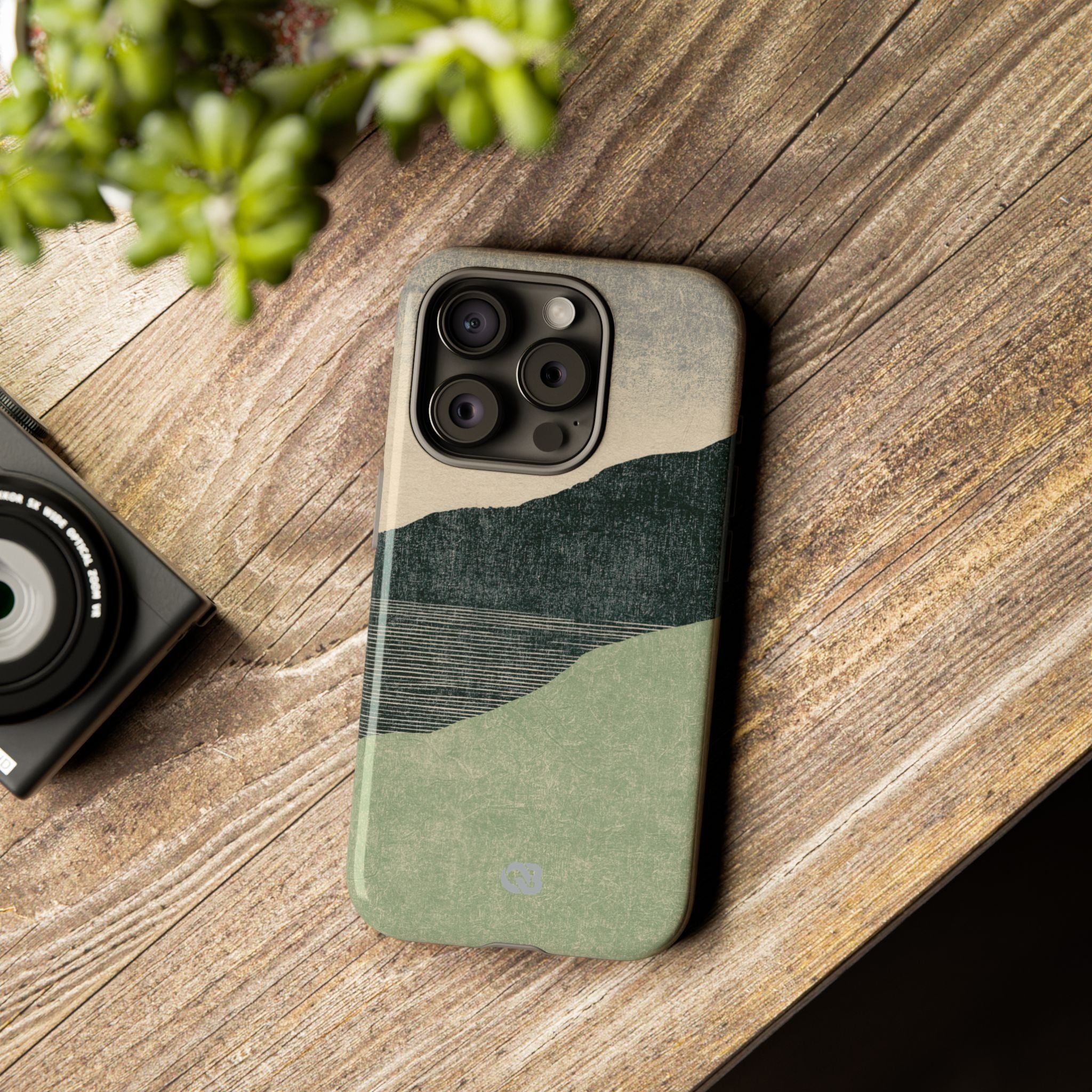 Green Tough Phone Case for iPhone - Moss Ridge Grain