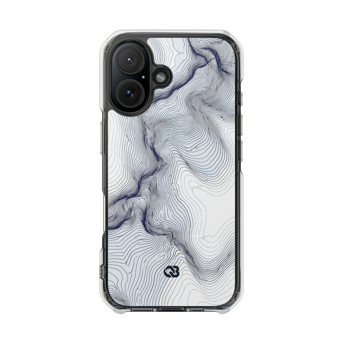 Nordic Ridge Contour · Clear Impact Magnetic Phone Case for iPhone · White