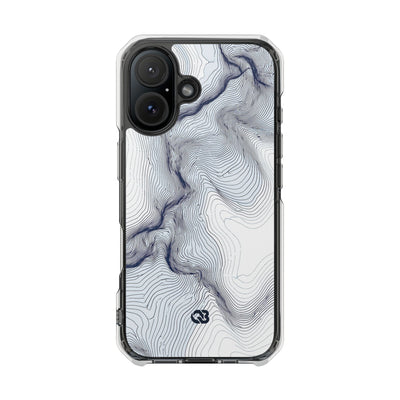 Nordic Ridge Contour · Clear Impact Magnetic Phone Case for iPhone · White