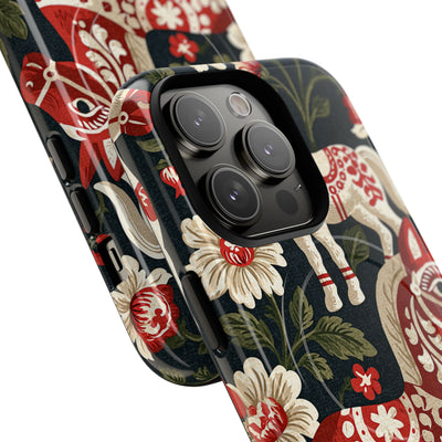 Nordic Dala Meadow · Tough 2.0 Magnetic Phone Case for iPhone · Red