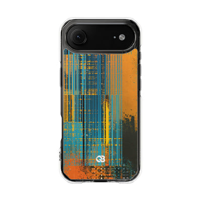 Cyber Glitch Stream · Clear Impact Magnetic Phone Case for iPhone · Teal