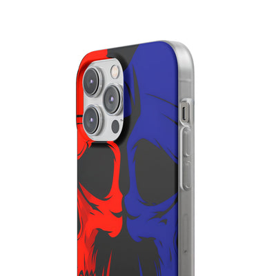 Crimson Cobalt Skulls · Soft Phone Case for iPhone